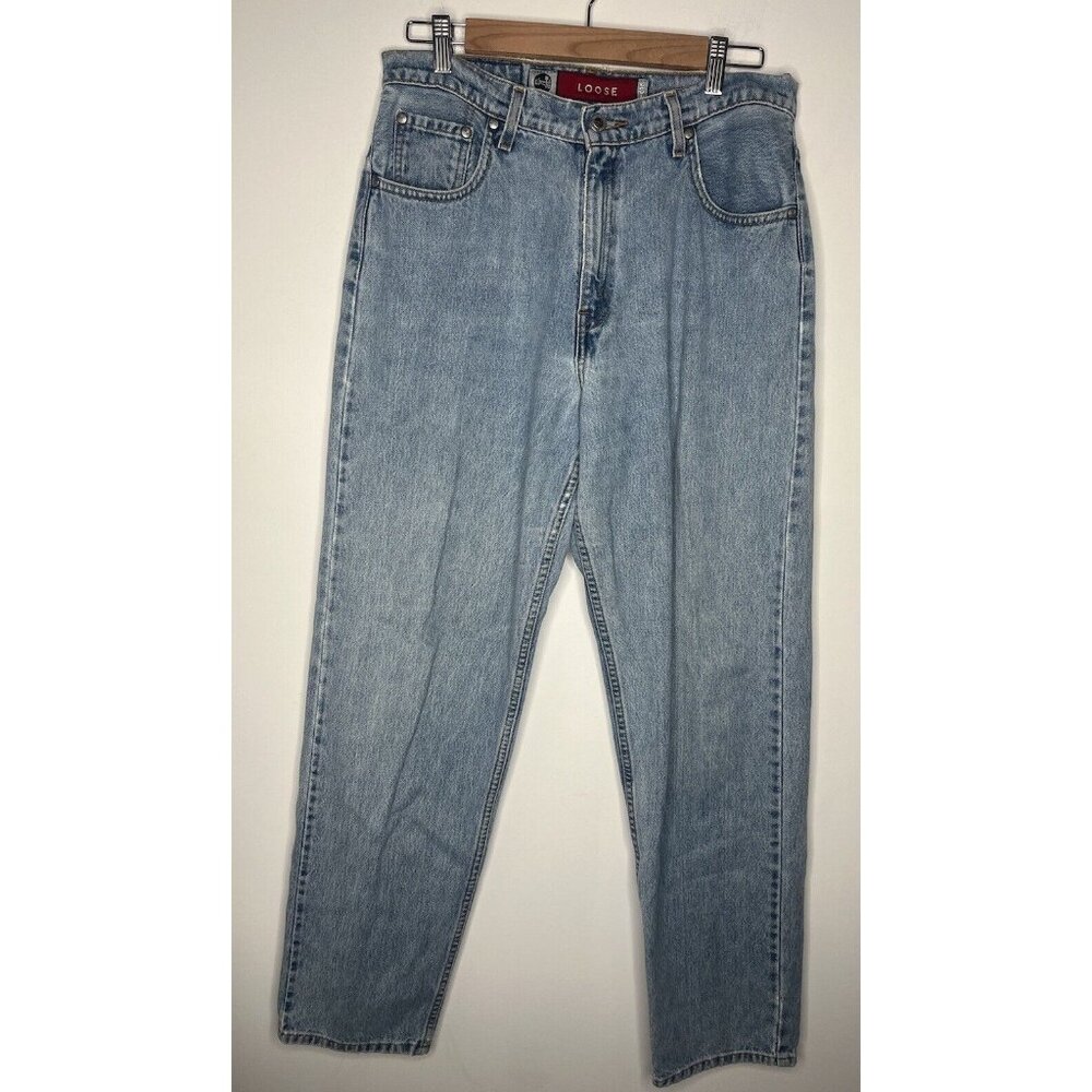 Vintage‎ Blue Levi Silvertab Loose Denim Jeans Womens Size 13 Med 90s Light Wash